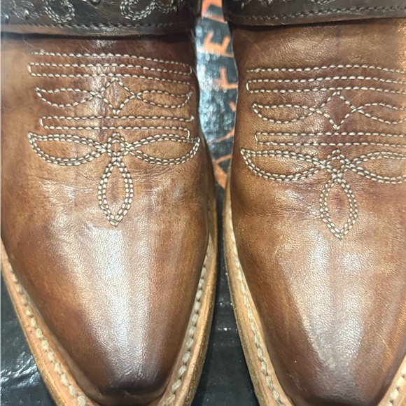 Freebird Brown Leather Ankle Boots with Intricate Detailing - Picture 2 of 7